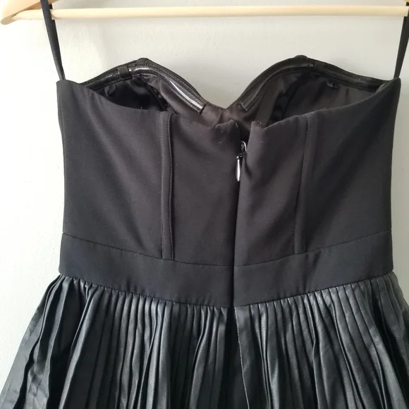 bebe Black Strapless Tiered Mini Dress - Picture 7 of 15